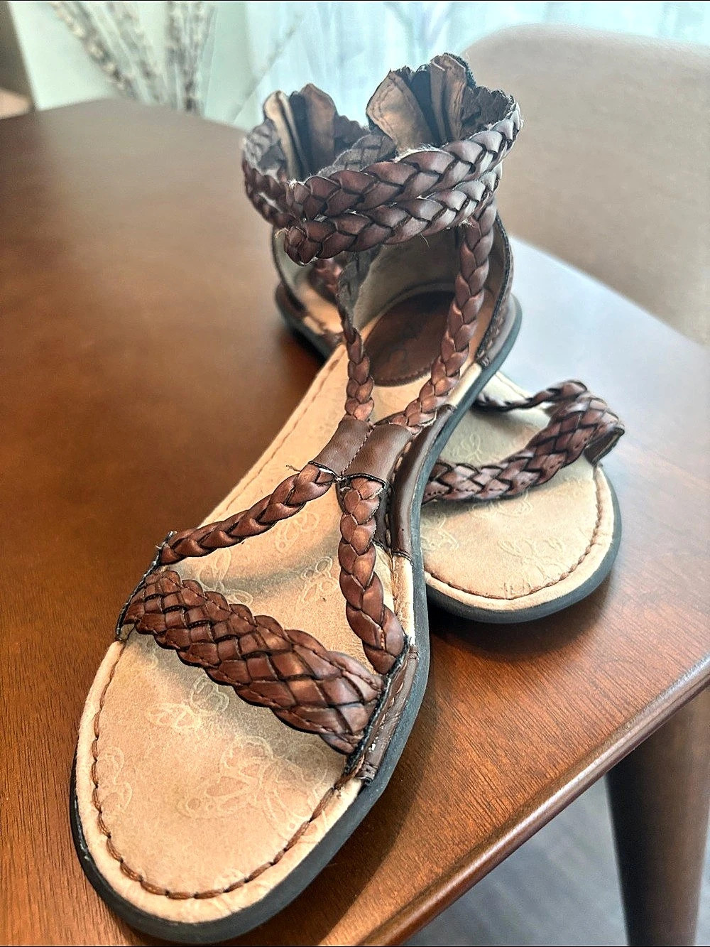 Boc Braided Strap Sandals in Brown